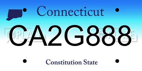 CA2G888 Connecticut License Plate