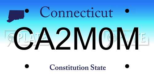 CA2M0M Connecticut License Plate
