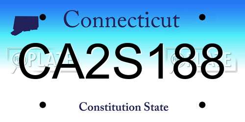 CA2S188 Connecticut License Plate