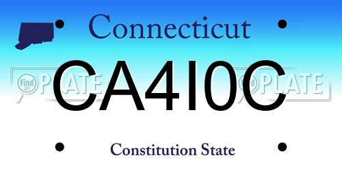 CA4I0C Connecticut License Plate