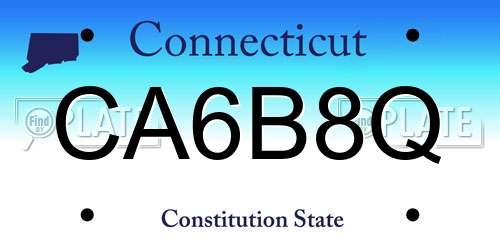 CA6B8Q Connecticut License Plate