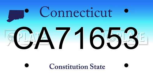 CA71653 Connecticut License Plate