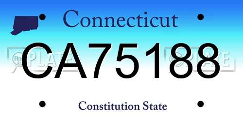 CA75188 Connecticut License Plate