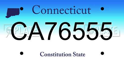 CA76555 Connecticut License Plate