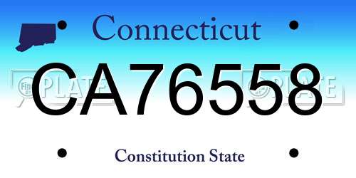 CA76558 Connecticut License Plate