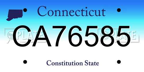 CA76585 Connecticut License Plate