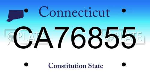CA76855 Connecticut License Plate