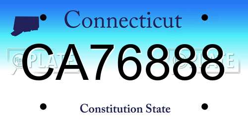 CA76888 Connecticut License Plate