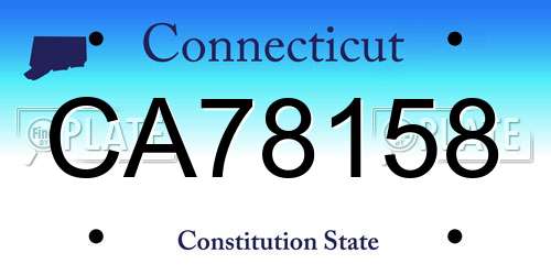 CA78158 Connecticut License Plate