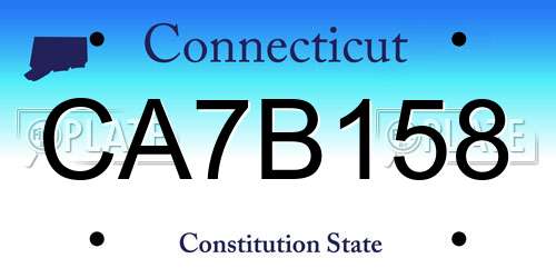 CA7B158 Connecticut License Plate
