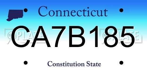 CA7B185 Connecticut License Plate