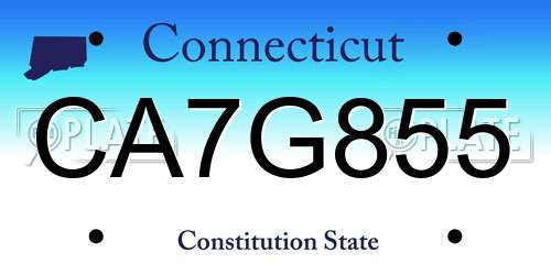 CA7G855 Connecticut License Plate