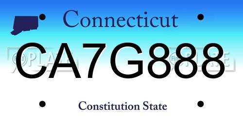 CA7G888 Connecticut License Plate