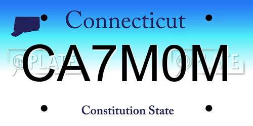 CA7M0M Connecticut License Plate