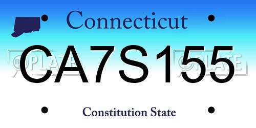 CA7S155 Connecticut License Plate