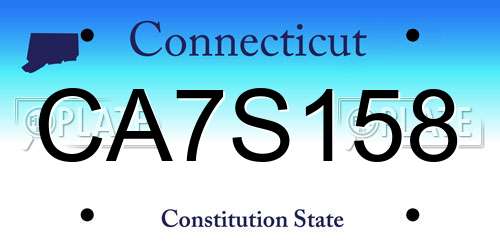 CA7S158 Connecticut License Plate