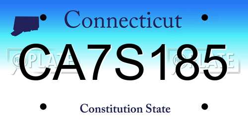 CA7S185 Connecticut License Plate