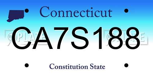 CA7S188 Connecticut License Plate