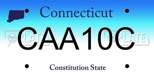 CAA10C Connecticut License Plate