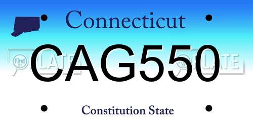 CAG550 Connecticut License Plate