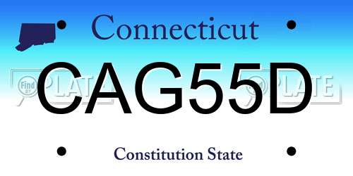 CAG55D Connecticut License Plate