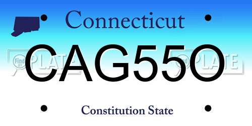 CAG55O Connecticut License Plate