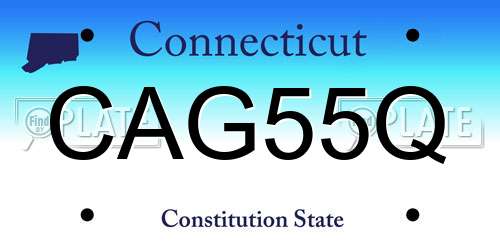 CAG55Q Connecticut License Plate