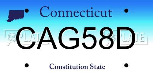 CAG58D Connecticut License Plate