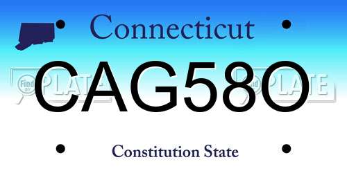 CAG58O Connecticut License Plate