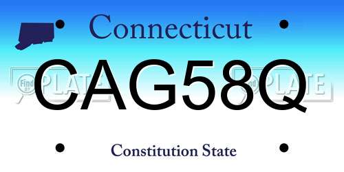 CAG58Q Connecticut License Plate