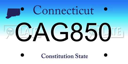 CAG850 Connecticut License Plate