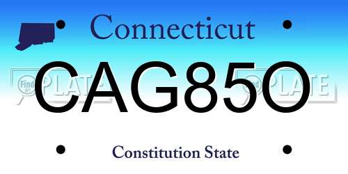 CAG85O Connecticut License Plate