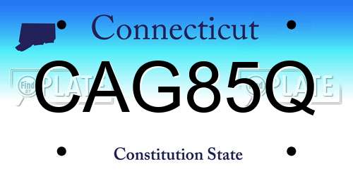 CAG85Q Connecticut License Plate