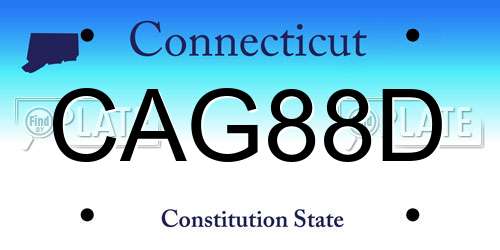 CAG88D Connecticut License Plate