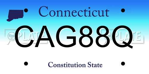 CAG88Q Connecticut License Plate