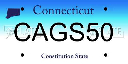 CAGS50 Connecticut License Plate