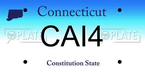 CAI4 Connecticut License Plate