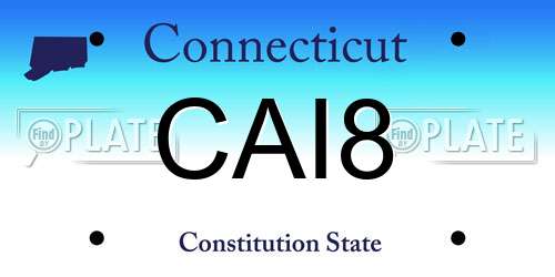 CAI8 Connecticut License Plate
