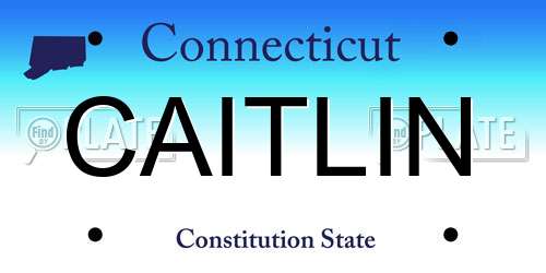 CAITLIN Connecticut License Plate