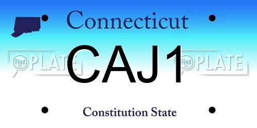 CAJ1 Connecticut License Plate