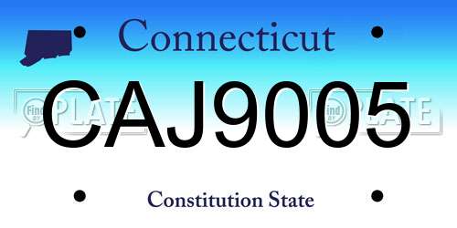 CAJ9005 Connecticut License Plate