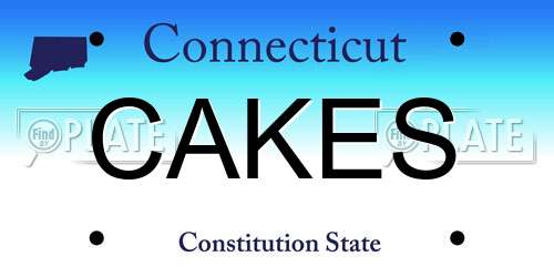 CAKES Connecticut License Plate