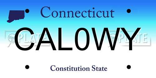 CAL0WY Connecticut License Plate