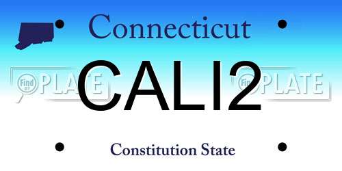 CALI2 Connecticut License Plate