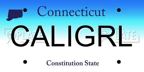 CALIGRL Connecticut License Plate