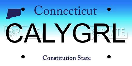 CALYGRL Connecticut License Plate
