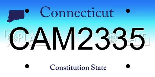 CAM2335 Connecticut License Plate