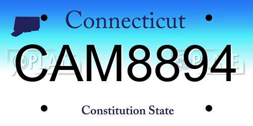 CAM8894 Connecticut License Plate