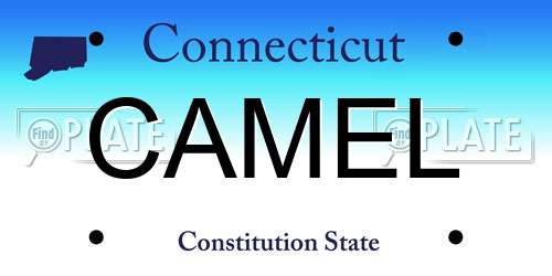 CAMEL Connecticut License Plate