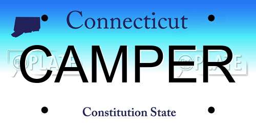 CAMPER Connecticut License Plate
